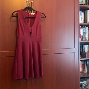 Maroon Skater Dress with chest cut out medium